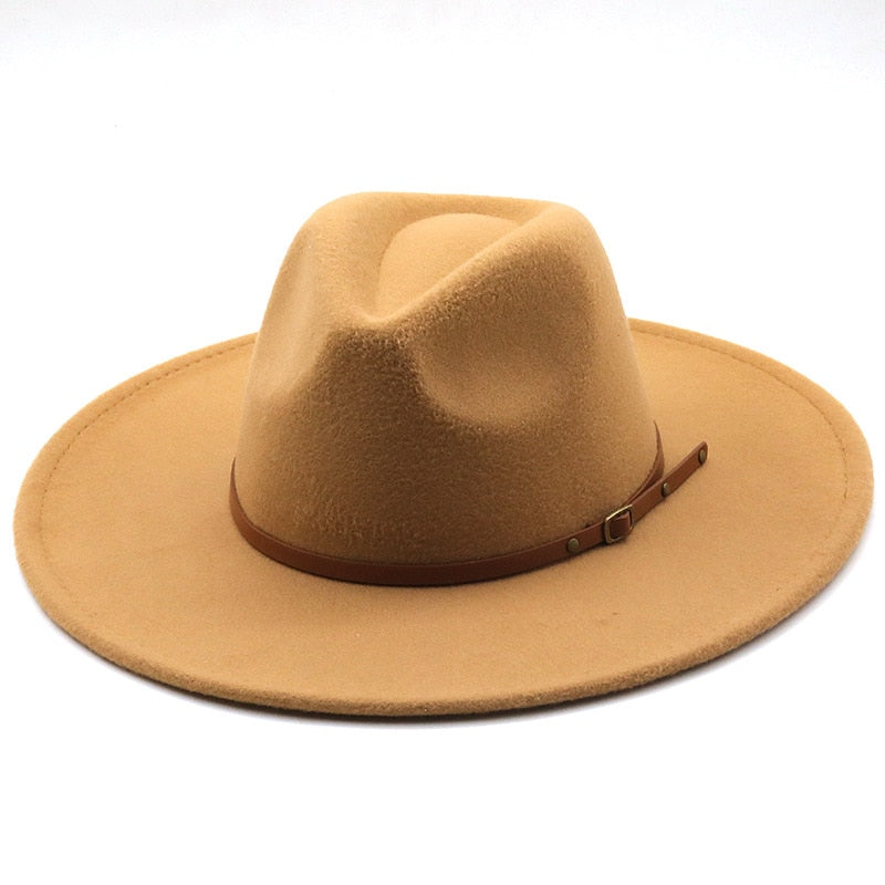 New color Fedora winter hat top concave-convex water drop 9.5cm brim male and female felt
