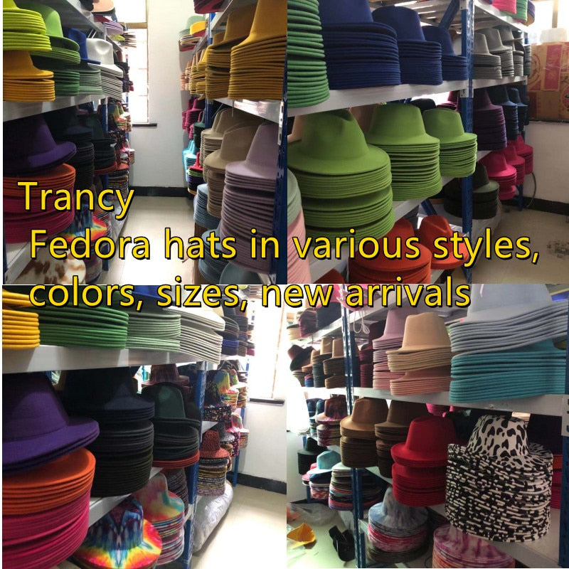 New color Fedora winter hat top concave-convex water drop 9.5cm brim male and female felt