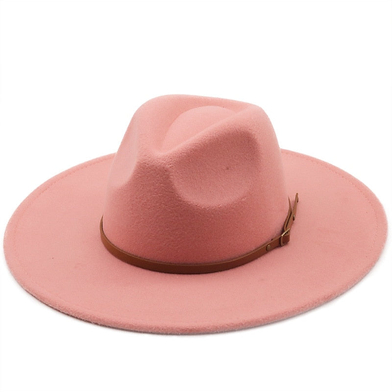New color Fedora winter hat top concave-convex water drop 9.5cm brim male and female felt