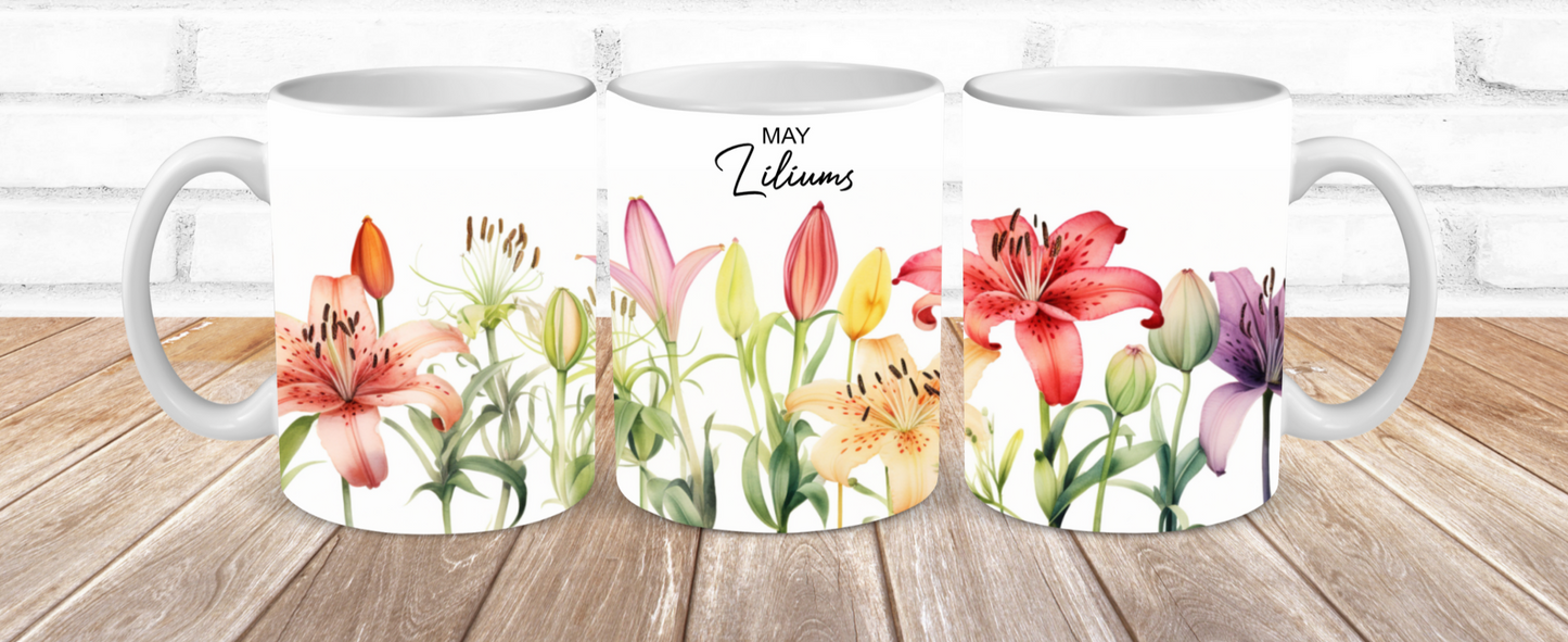 Birth Months Floral Mugs