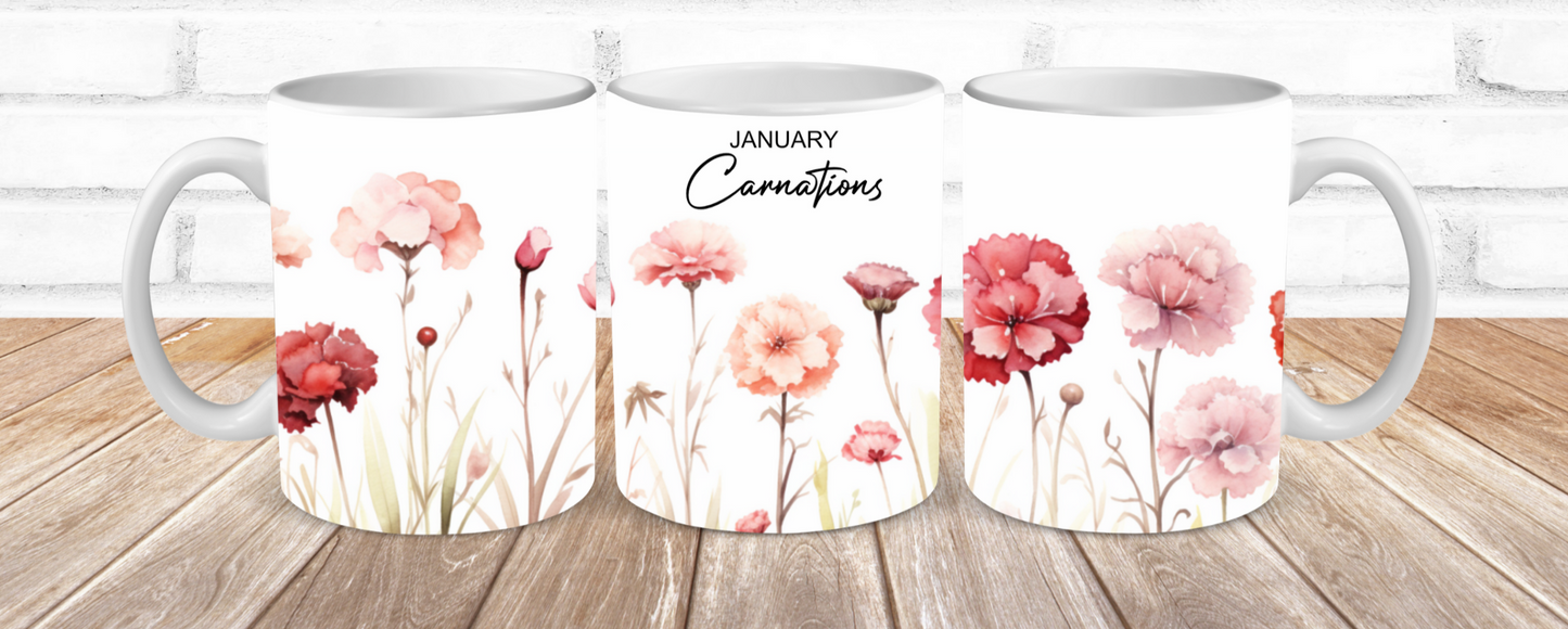 Birth Months Floral Mugs