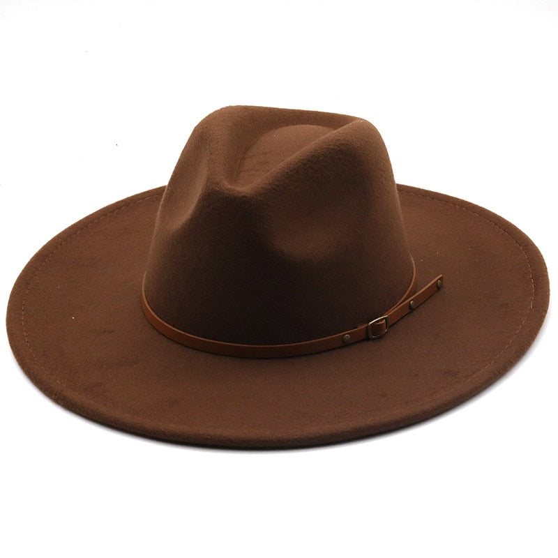 New color Fedora winter hat top concave-convex water drop 9.5cm brim male and female felt
