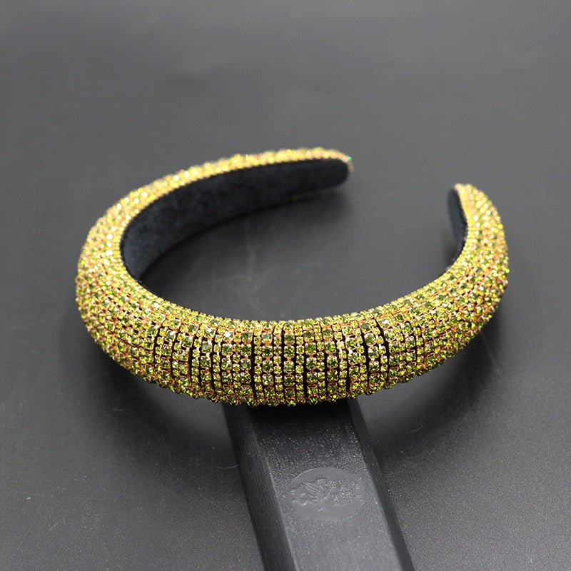 Catwalk Luxury Personality Color Rhinestone Headband New Baroque Fashion Crystal Beads Headband For Women 702