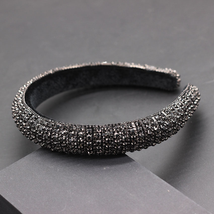 Catwalk Luxury Personality Color Rhinestone Headband New Baroque Fashion Crystal Beads Headband For Women 702