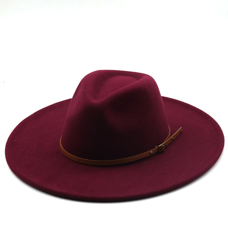 New color Fedora winter hat top concave-convex water drop 9.5cm brim male and female felt