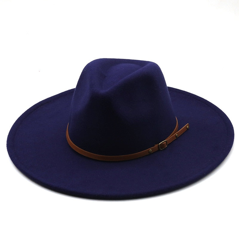 New color Fedora winter hat top concave-convex water drop 9.5cm brim male and female felt