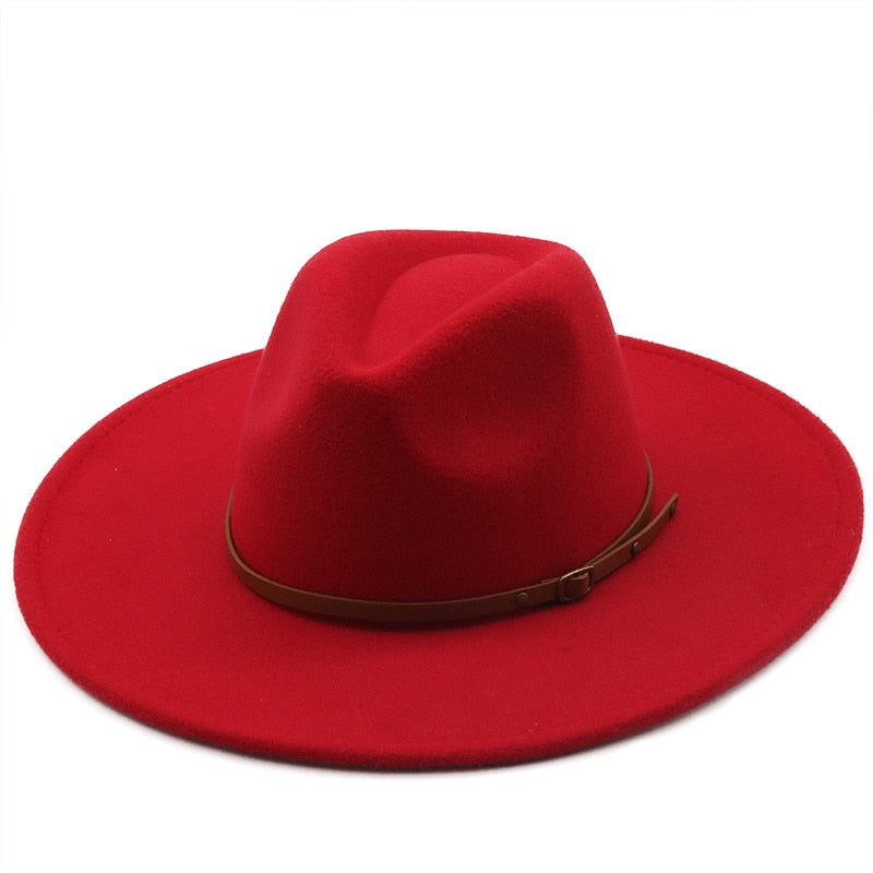 New color Fedora winter hat top concave-convex water drop 9.5cm brim male and female felt