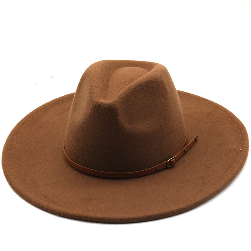 New color Fedora winter hat top concave-convex water drop 9.5cm brim male and female felt