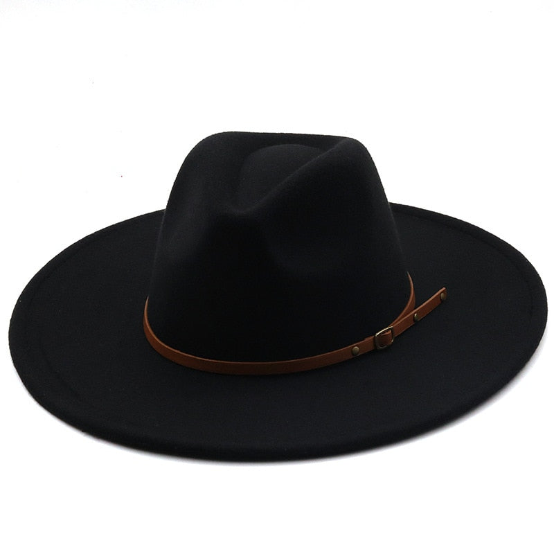 New color Fedora winter hat top concave-convex water drop 9.5cm brim male and female felt