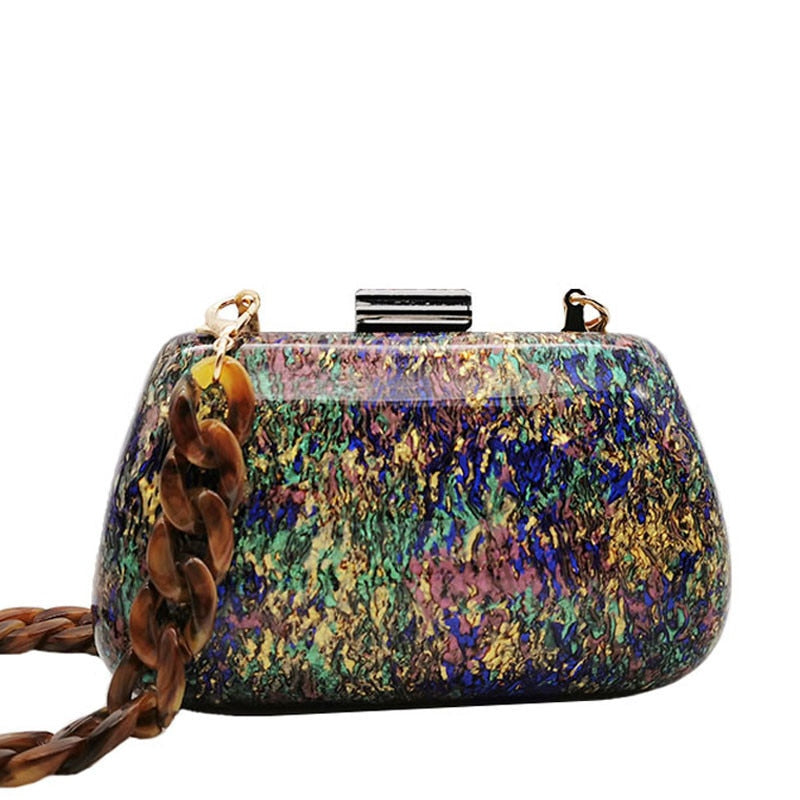 Shell Acrylic Handbags Luxury Women Evening Clutches Party Prom Purses Wedding Wallets Design Bag