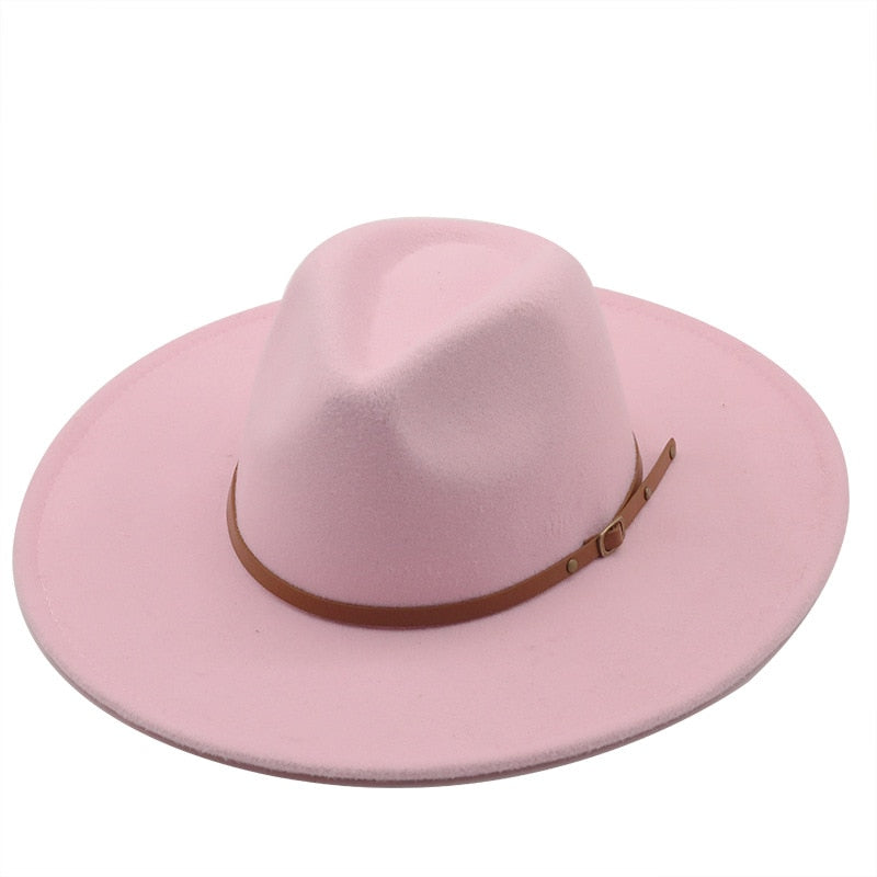 New color Fedora winter hat top concave-convex water drop 9.5cm brim male and female felt