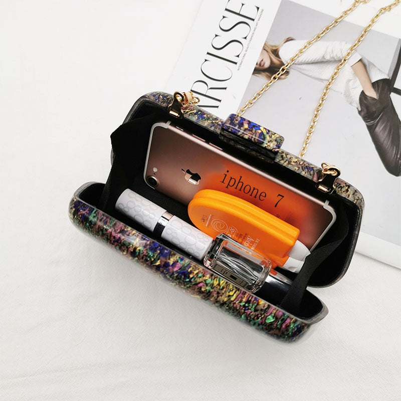 Shell Acrylic Handbags Luxury Women Evening Clutches Party Prom Purses Wedding Wallets Design Bag