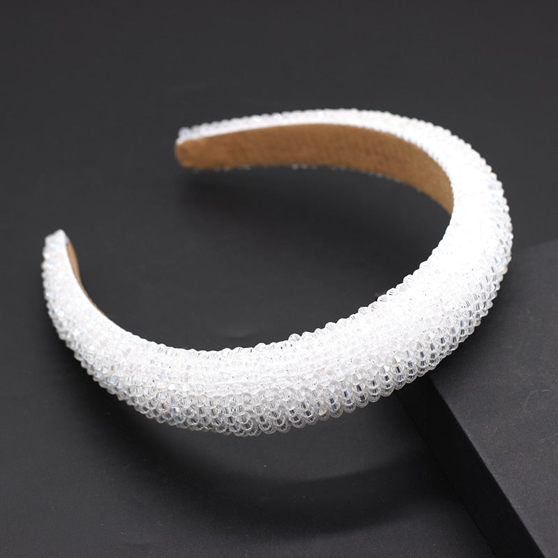 Catwalk Luxury Personality Color Rhinestone Headband New Baroque Fashion Crystal Beads Headband For Women 702