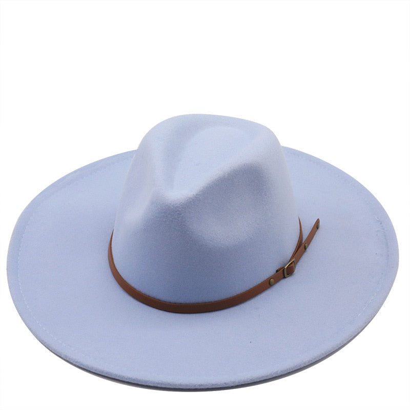 New color Fedora winter hat top concave-convex water drop 9.5cm brim male and female felt