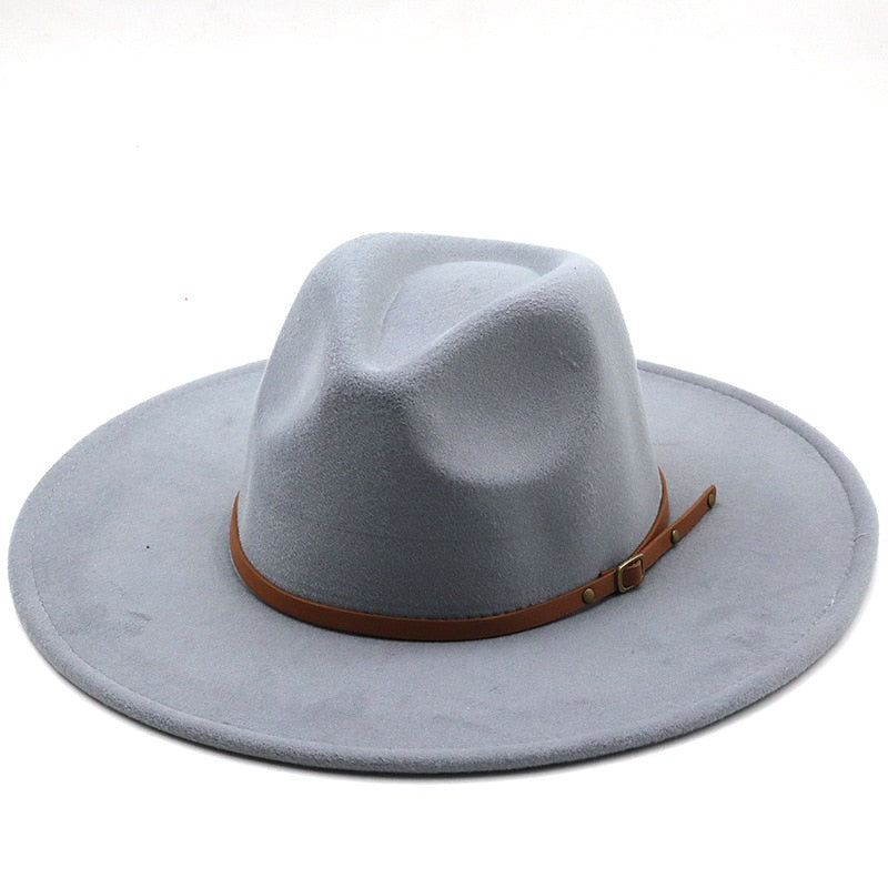 New color Fedora winter hat top concave-convex water drop 9.5cm brim male and female felt