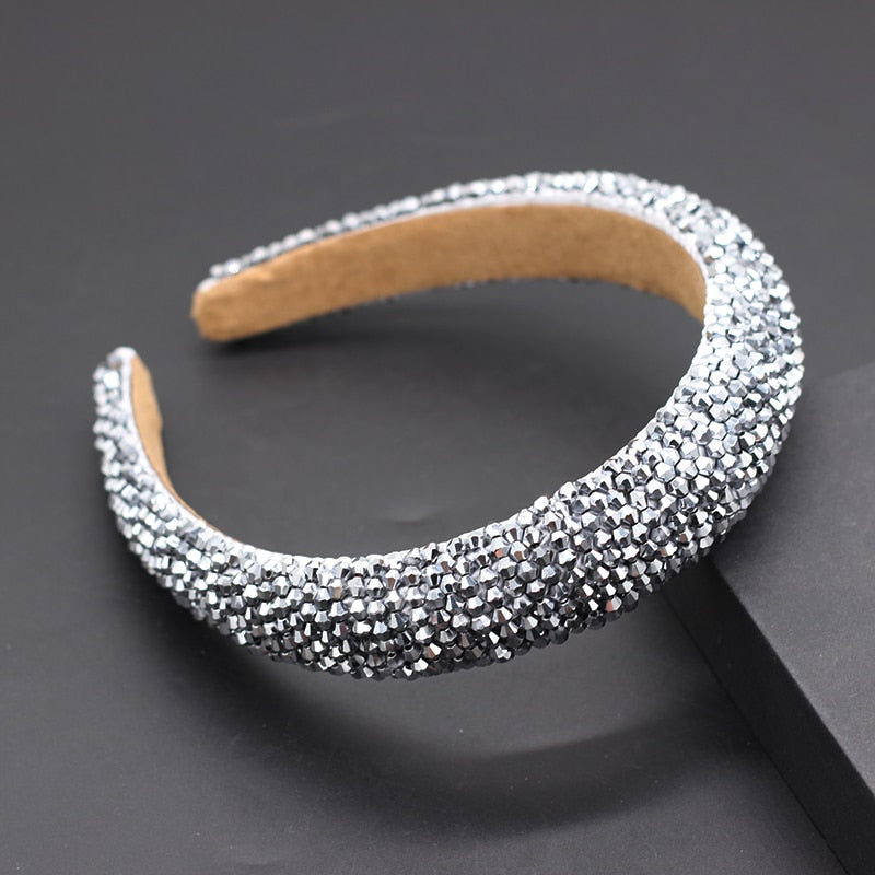 Catwalk Luxury Personality Color Rhinestone Headband New Baroque Fashion Crystal Beads Headband For Women 702