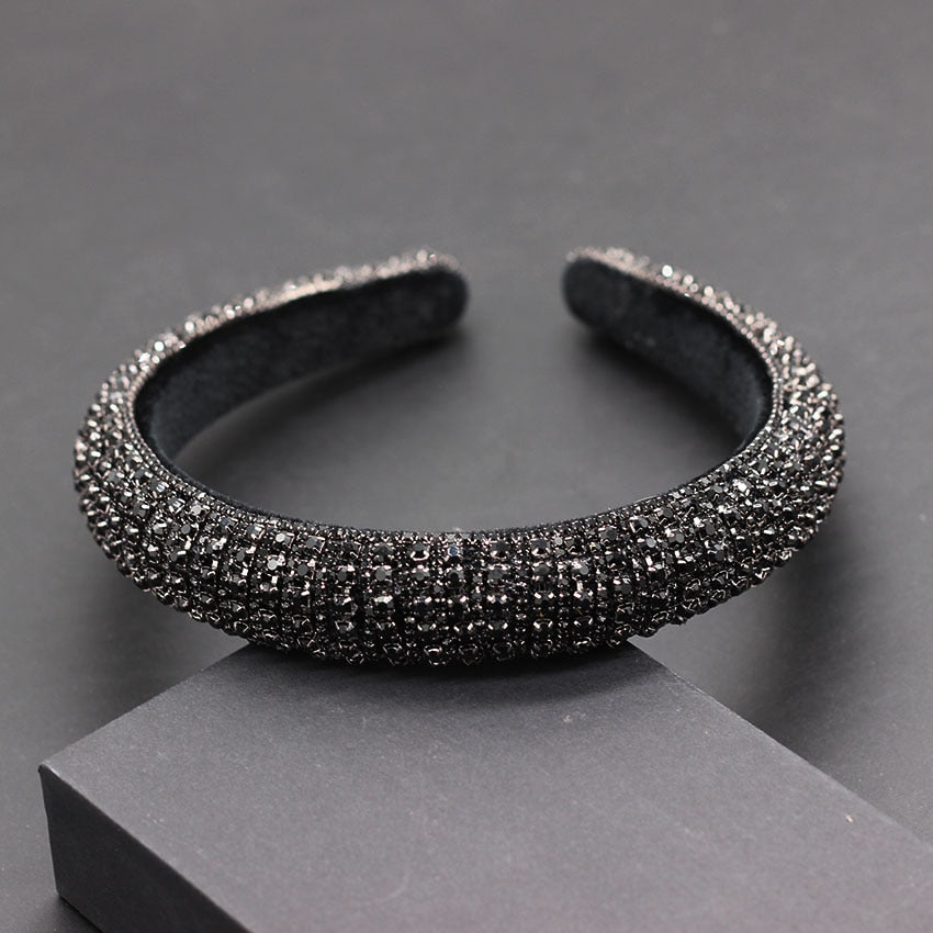 Catwalk Luxury Personality Color Rhinestone Headband New Baroque Fashion Crystal Beads Headband For Women 702