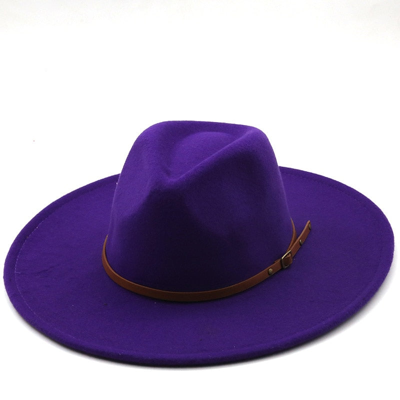 New color Fedora winter hat top concave-convex water drop 9.5cm brim male and female felt