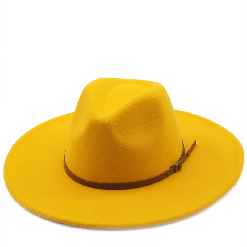 New color Fedora winter hat top concave-convex water drop 9.5cm brim male and female felt