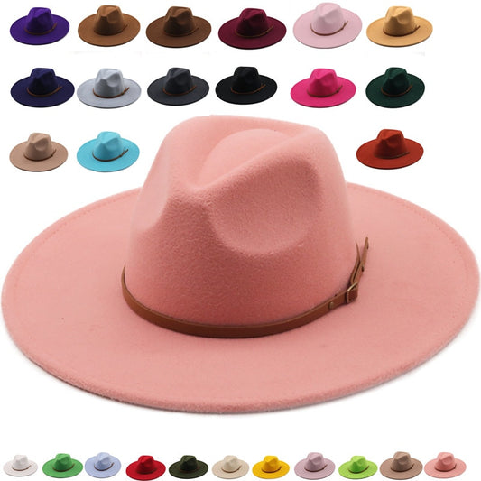 New color Fedora winter hat top concave-convex water drop 9.5cm brim male and female felt