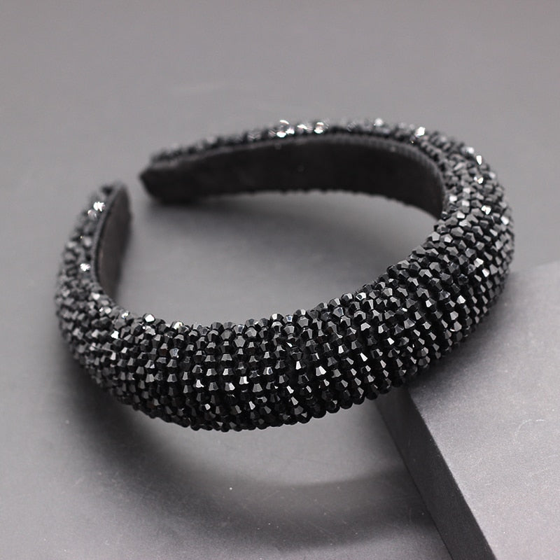 Catwalk Luxury Personality Color Rhinestone Headband New Baroque Fashion Crystal Beads Headband For Women 702