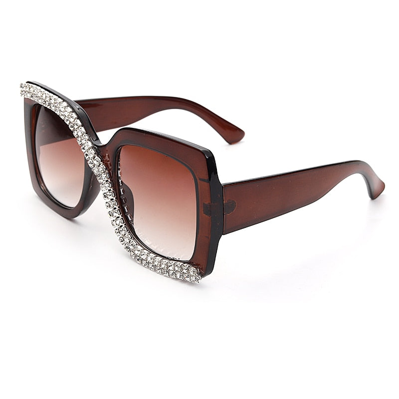 Diamond Square Sunglasses Women 2022 Luxury Vintage Oversize Sunglasses Unique One Piece Rhinestone Glasses Shades gafas de sol