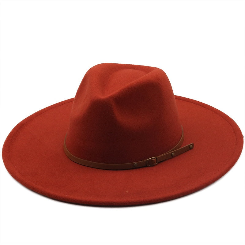 New color Fedora winter hat top concave-convex water drop 9.5cm brim male and female felt