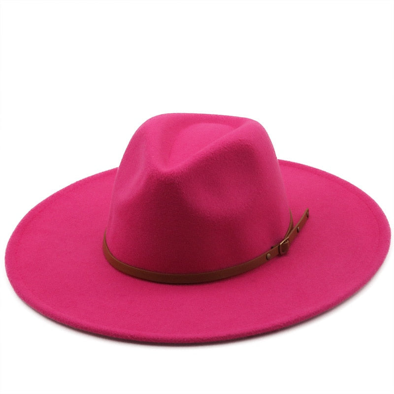 New color Fedora winter hat top concave-convex water drop 9.5cm brim male and female felt