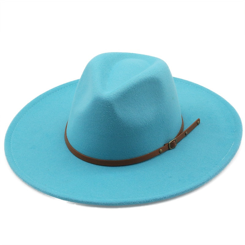 New color Fedora winter hat top concave-convex water drop 9.5cm brim male and female felt