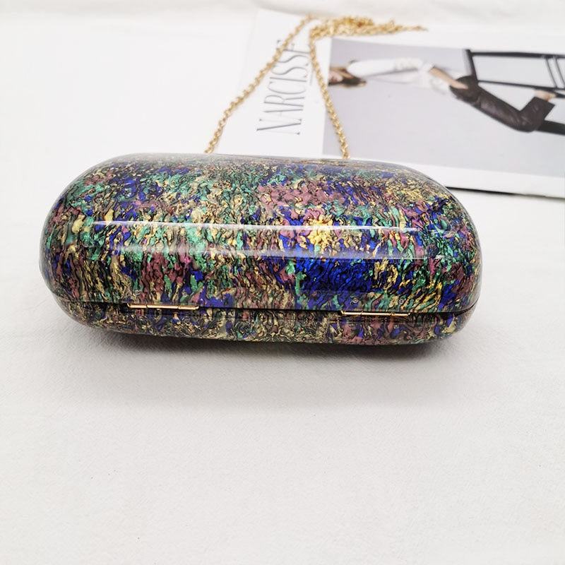 Shell Acrylic Handbags Luxury Women Evening Clutches Party Prom Purses Wedding Wallets Design Bag