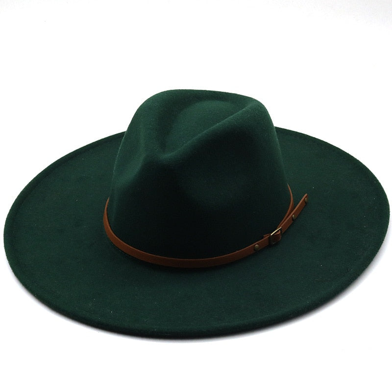 New color Fedora winter hat top concave-convex water drop 9.5cm brim male and female felt