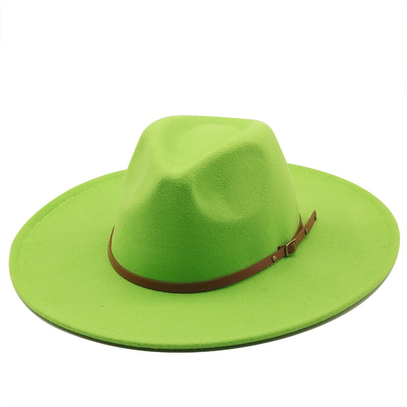 New color Fedora winter hat top concave-convex water drop 9.5cm brim male and female felt