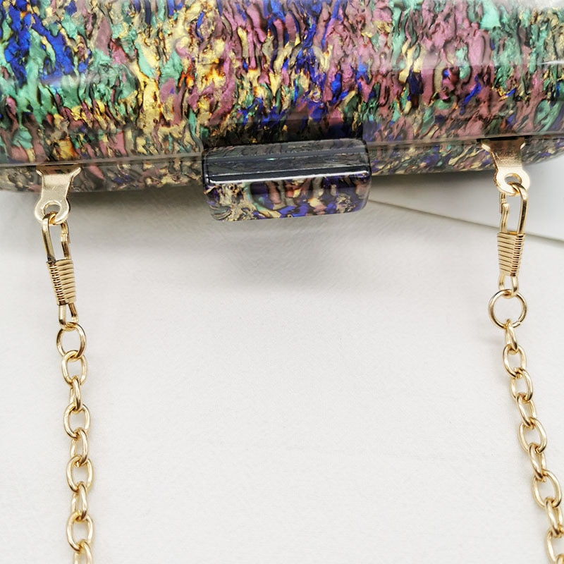 Shell Acrylic Handbags Luxury Women Evening Clutches Party Prom Purses Wedding Wallets Design Bag