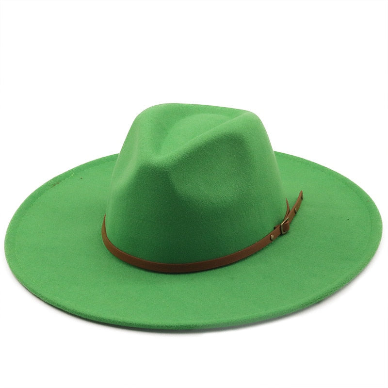 New color Fedora winter hat top concave-convex water drop 9.5cm brim male and female felt