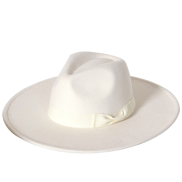 New color Fedora winter hat top concave-convex water drop 9.5cm brim male and female felt