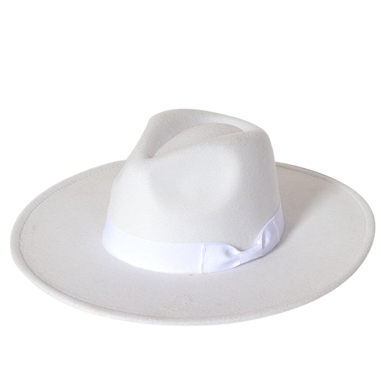 New color Fedora winter hat top concave-convex water drop 9.5cm brim male and female felt